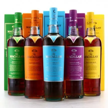 THE MACALLAN 5X70CL EDITION NUMBER 2,3,4,5,AND 6