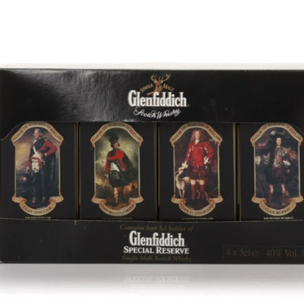 Glenfiddich Pure Malt Clan Tins Miniature Set (4x5cl) - 1990s Whisky 20cl