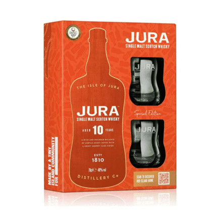 Jura 10 Year Old Gift Pack with 2 Glasses – 70cl